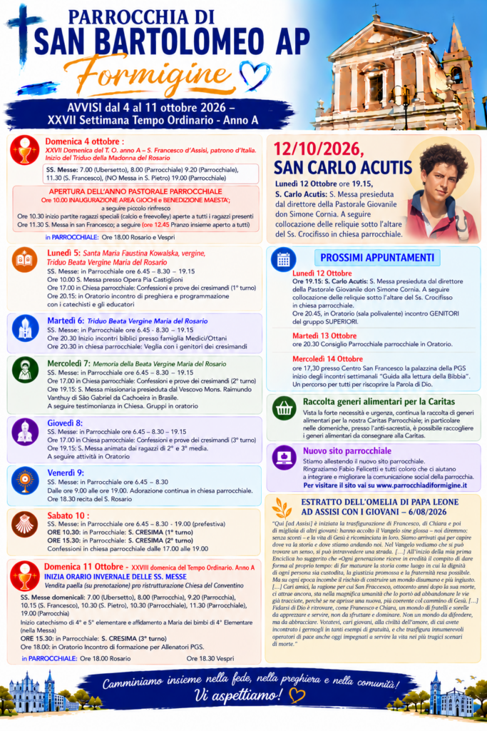 Foglio della settimana